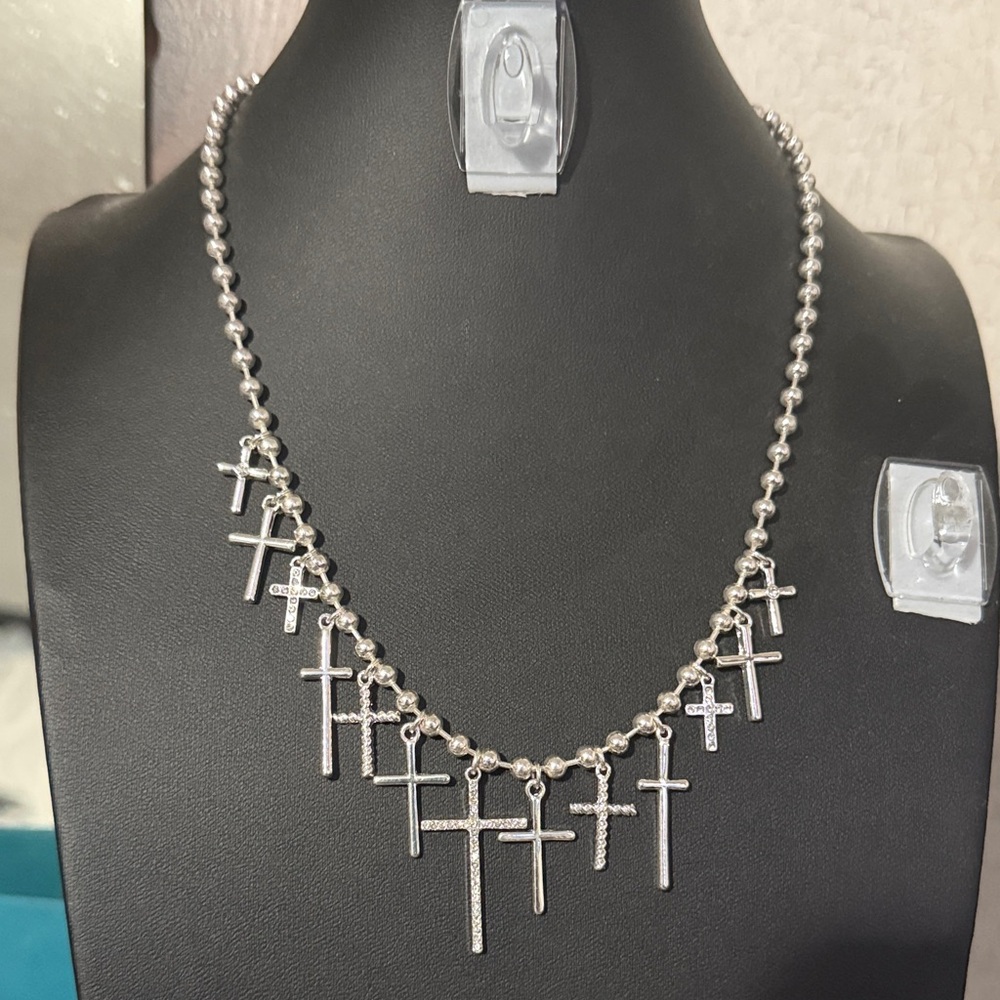 Silver Cross Pendant Necklace